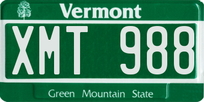 VT license plate XMT988