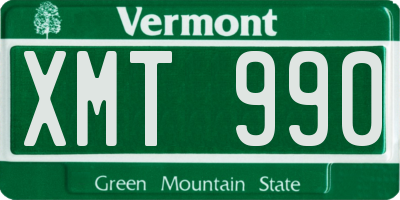 VT license plate XMT990