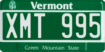 VT license plate XMT995
