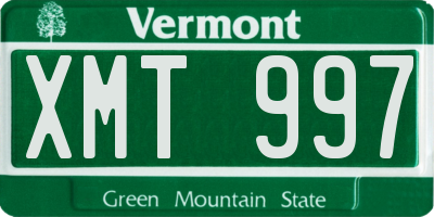 VT license plate XMT997