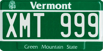 VT license plate XMT999