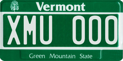 VT license plate XMU000