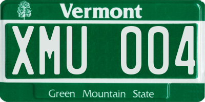 VT license plate XMU004