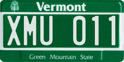 VT license plate XMU011