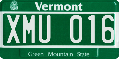 VT license plate XMU016