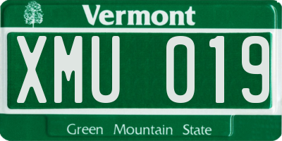 VT license plate XMU019