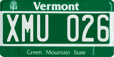 VT license plate XMU026