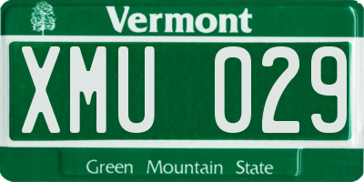 VT license plate XMU029