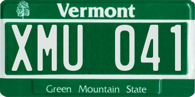 VT license plate XMU041