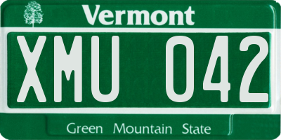 VT license plate XMU042