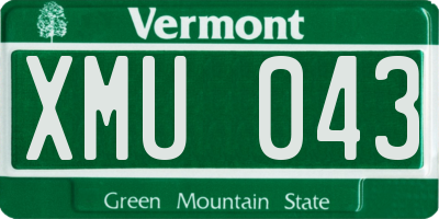VT license plate XMU043