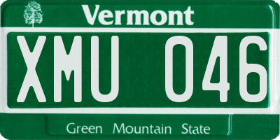 VT license plate XMU046
