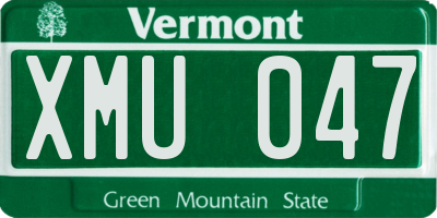 VT license plate XMU047