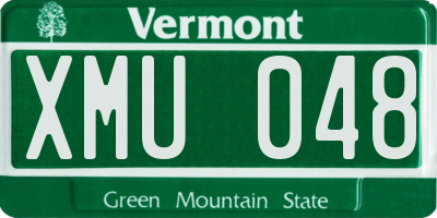 VT license plate XMU048
