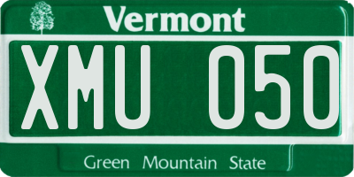 VT license plate XMU050