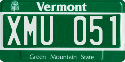 VT license plate XMU051