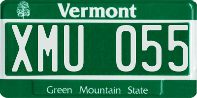 VT license plate XMU055