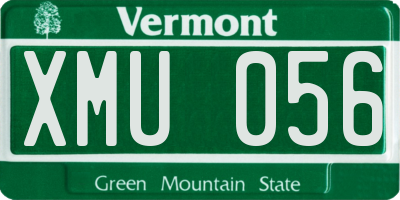 VT license plate XMU056