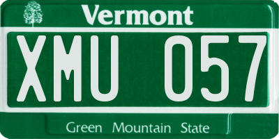 VT license plate XMU057