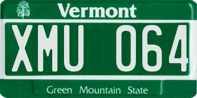 VT license plate XMU064