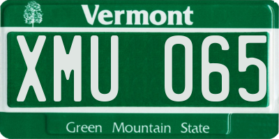VT license plate XMU065