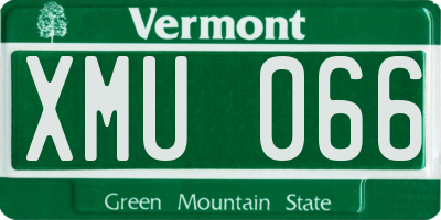 VT license plate XMU066