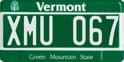 VT license plate XMU067