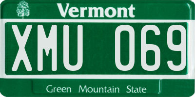 VT license plate XMU069