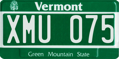 VT license plate XMU075