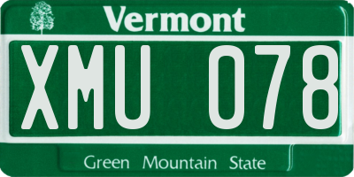VT license plate XMU078