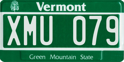 VT license plate XMU079