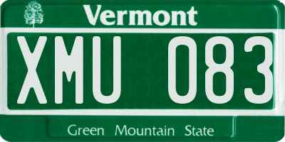 VT license plate XMU083