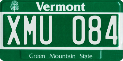 VT license plate XMU084