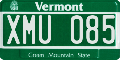 VT license plate XMU085