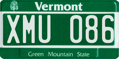 VT license plate XMU086