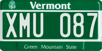 VT license plate XMU087