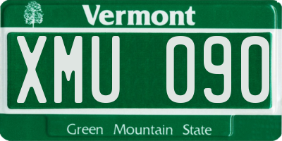 VT license plate XMU090