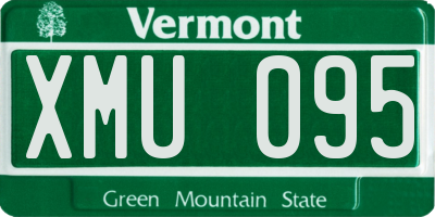 VT license plate XMU095