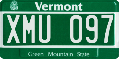 VT license plate XMU097