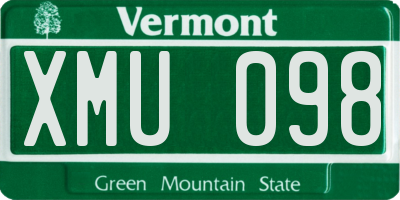 VT license plate XMU098