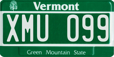VT license plate XMU099
