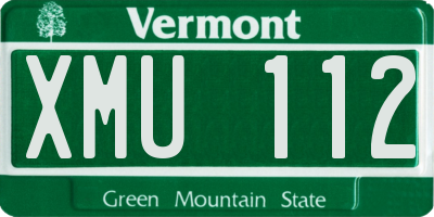 VT license plate XMU112