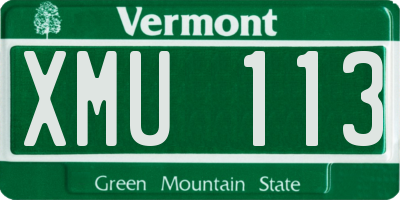 VT license plate XMU113