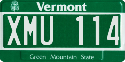 VT license plate XMU114