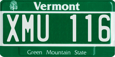 VT license plate XMU116