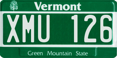 VT license plate XMU126