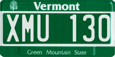 VT license plate XMU130