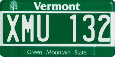 VT license plate XMU132