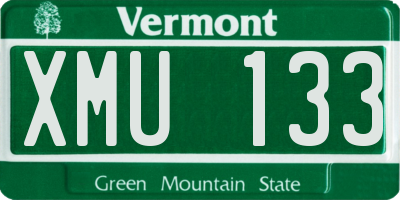 VT license plate XMU133