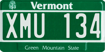 VT license plate XMU134